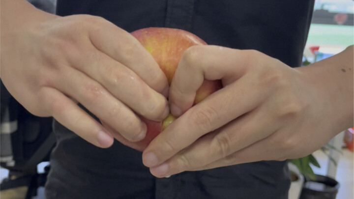 It's so freaking hard to split an apple! Contributors: A Ben, Miao Jiang, and the little brother who