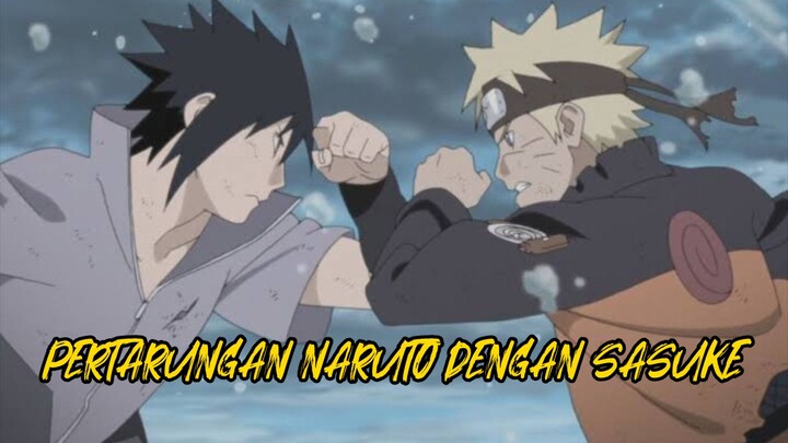 pertarungan naruto dengan  sasuke yang sangat tragis