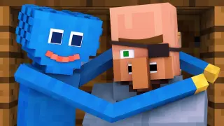 Huggy Wuggy vs Villager 1 - Minecraft Animation