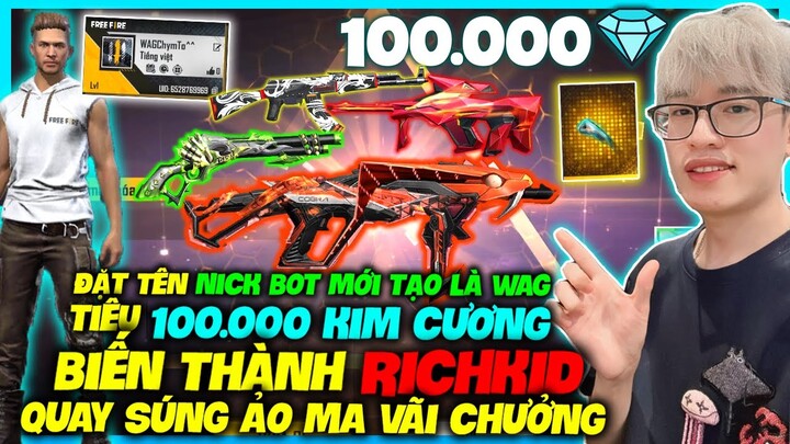 HÙNG AKIRA ĐỔI TÊN NICK LV1 WAG PHA KÈ TIÊU 100.000KC QUAY FULL SKIN SÚNG VIP XỊN ẢO MA HÓA RICHKID