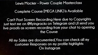 Lewis Mocker Course Power Couple Masterclass Download