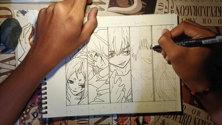 DRAWING benimaru🩸 dari Tensei Shitara Slime Datta Ken PART[4/5]BNW