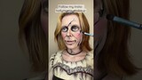 Annabelle transformation creepy doll makeup tutorial sfx halloween - hollymurraymakeup #shorts