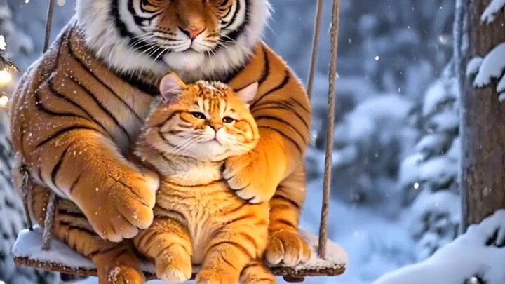 Cat with Tiger 🐯#cat #foryou #fyp