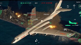 Modern Warships: H-6N Bomber bullying USS CGX.