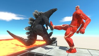 Titan Kicking Kaiju in Lava Pool - Animal Revolt Battle Simulator