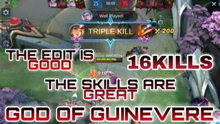 GUINEVERE QUEEN OF SIDELANE |  TOP GLOBAL GUINEVERE GAMEPLAY | ONE HIT DELETE |MOBILE LEGENDS