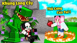 MỀU THỬ THÁCH 24 GIỜ CHẾ TẠO THÚ CƯNG BẰNG CÂY TRONG MINECRAFT*REDHOOD BỊ TROLL BỞI KHỦNG LONG CÂY