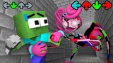 Monster School: FNF Corrupted Mommy Long Legs VS Zombie | Minecraft Animation