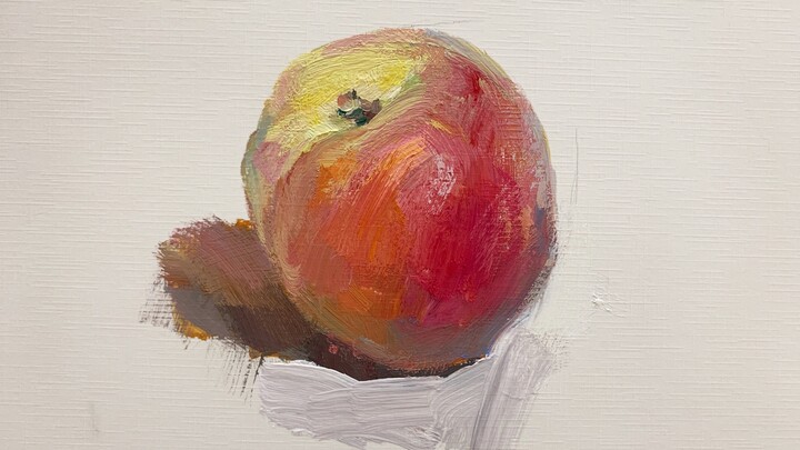 【水粉色彩】画一个单个桃子……