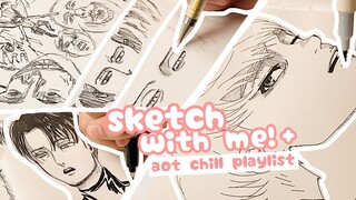 ☕️ :: sketch with me in my anime journal! + aot chill playlist