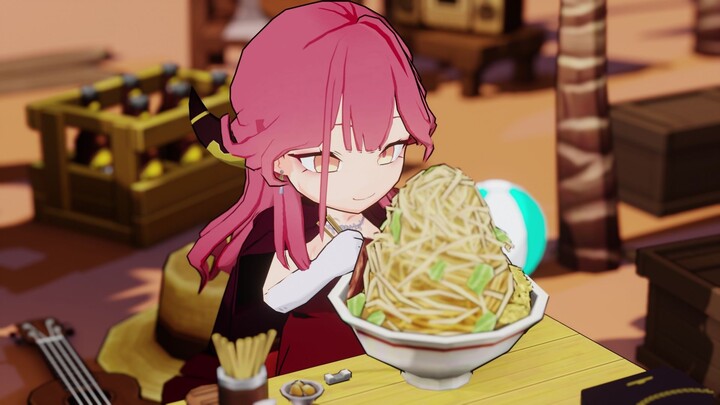 A Lu makan mi