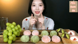 Bánh gạo mochi trà xanh và dâu Nhật Bản 1 #amthuc