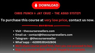 Chris Munch & Jay Cruiz - The Asigo System