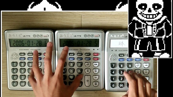 Memainkan lagu "Megalovania", BGM "Undertale" dengan 3 Kalkulator