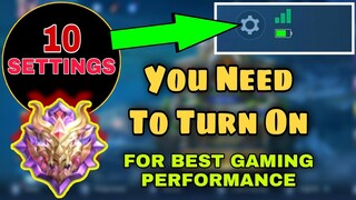 10 SETTINGS in Mobile Legends You Need To TURN ON For Best Gaming Performance