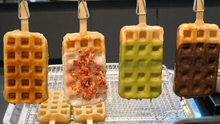 100% / chewy sticky rice waffle - korean street food