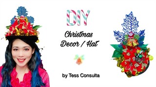 DIY Christmas Decor using an old hat