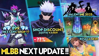 JJK SHOP DISCOUNT | FREE LIMITED SKIN | NEXT VALENTINE & RESALE SKIN - Mobile Legends #whatsnext