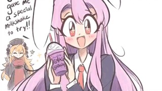 Lingxian drinking McDonald's milkshake