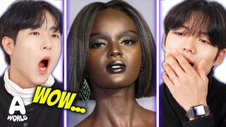 Korean guys react to MOST Beautiful Black Models around the world!