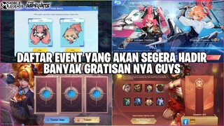 DAFTAR EVENT ML YANG AKAN SEGERA HADIR DI SERVER ORI - FREE PLAYER AUTO SENANG! BANYAK GRATISAN NYA