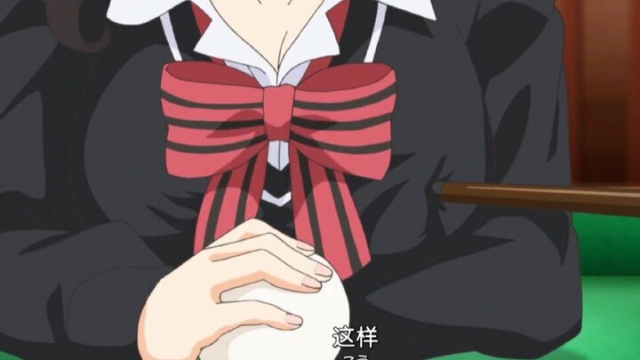 "Idiot, this isn't billiards; it's my chest."