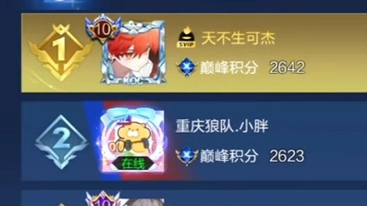 Khả Kiệt và Tiểu Béo tranh giành vị trí số một trên bảng xếp hạng đỉnh cao, tình cờ tôi lại xếp sau 