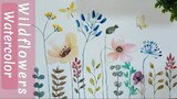 Wild flowers Watercolor painting  🎨 Aesthetic video