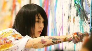 A Japanese painter MiwaKomatsu's on-site painting 2