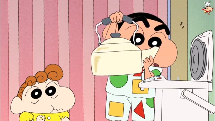 Shin-chan is a very good brother
