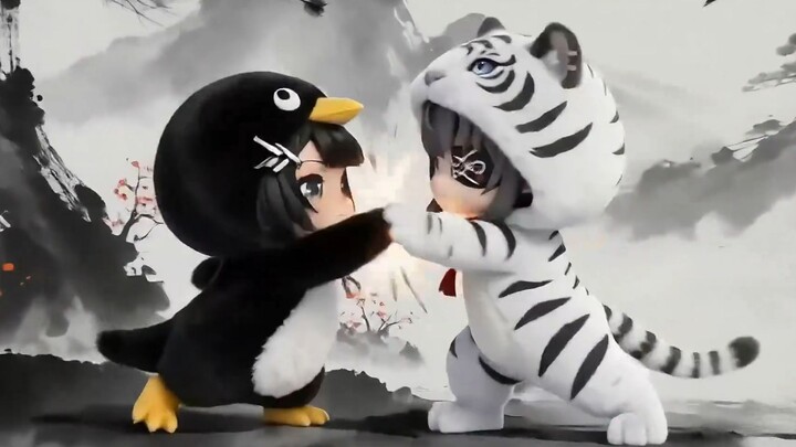 Penguin Song Fights Tangtang Tiger