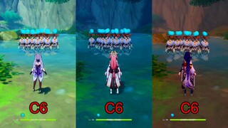 HyperBloom ( Keqing , Miko , Ei ) C6 Vs 15 Hilichurls Level 150