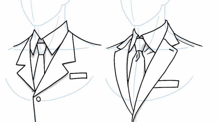 【kawaiisensei】Suit lovers, step right in! Learn to draw the proper suit collar.