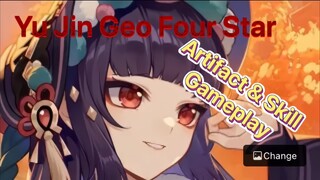 Genshin Impact Indonesia - Pembahasan Yun Jin Geo Four Star mengenai Artifact dan Skill + Gameplay