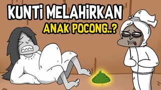 Kunti Melahirkan Anak Pocong | Kartun Acing Horor Lucu