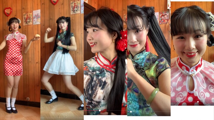 Three sisters who love wearing cheongsams! (Cheongsam mix-and-match is super cute)