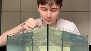 挑战用针沾完一缸水