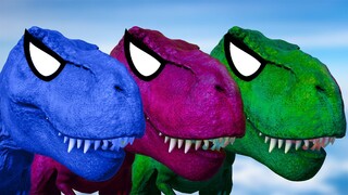 T-REX COLOR PACK vs SPINOSAURUS vs STEGOSAURUS vs INDOMINUS REX - Jurassic World Evolution