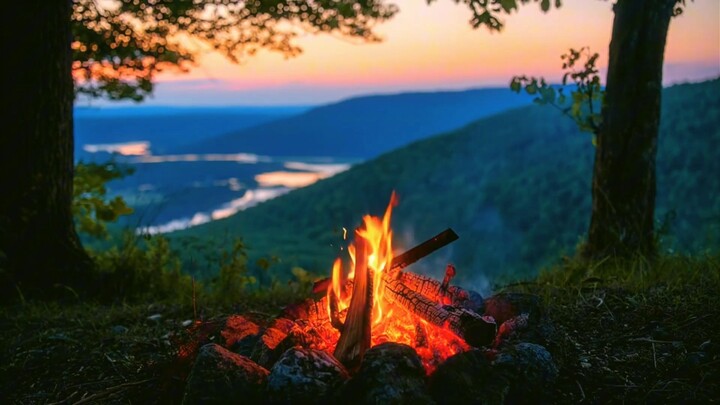 🔥 Fire Over the River in 4K | No Ads