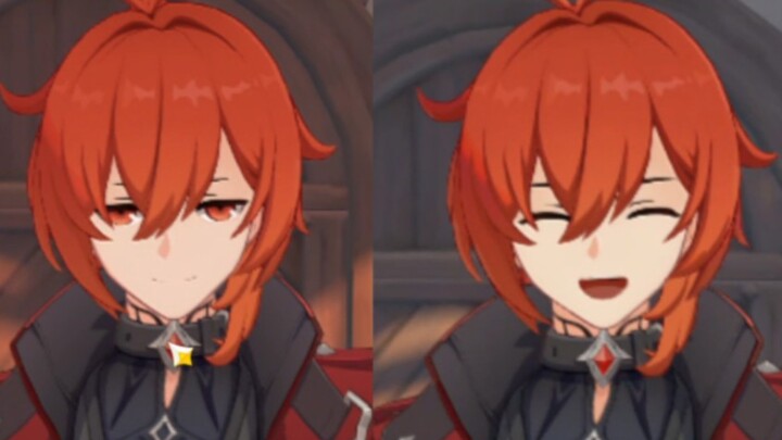 [Original BUG] Some expressions of Diluc's new skin, a cheerful fire boy