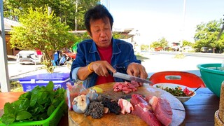 ซอยจุ๊เนื้อวัวสดๆแซ่บๆคาเขียงแกล้มผักสดที่เขียงเนื้อรุ่งโรจน์
