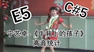 【高音统计】五代大主唱720p黑历史，宁艺卓-《牛背上的孩子》高音统计