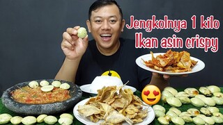 LALAP JENGKOL MUDA MENTAH 1 KILO + SAMBAL MENTAH + IKAN ASIN CRISPY + IKAN BALADO PEDAS