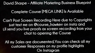 David Sharpe Course Affiliate Marketing Business Blueprint download