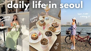 seoul vlog🌿 han river riding, dyson hair styling, fiancé cooking, wedding prep glow up, trendy spots