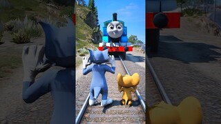 GTAV: TOM AND JERRY VS THOMAS THE TANK ENGINE #shorts #trains