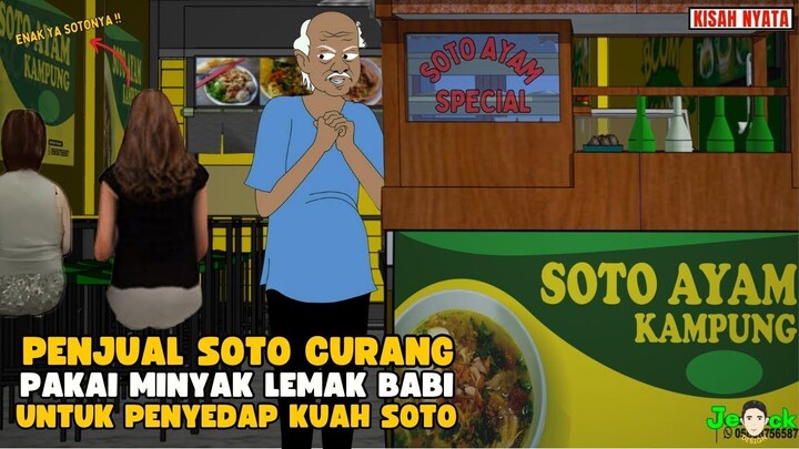 PENJUAL SOTO CURANG PAKAI MINYAK LEMAK BABI SEBAGAI PENYEDAP KUAH SOTO  SINE