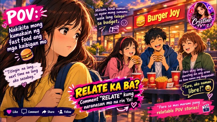 🍔 POV: “Titingin na lang ako… next time na lang ako sasabay.” 🥹Nakikita mong masayang kumakain ang
