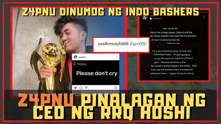 Z4PNU PINALAGAN NG CEO NG RRQ HOSHI |  Z4PNU DINUMOG NG INDO BASHERS